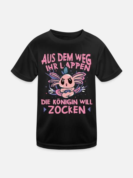 Aus Dem Weg Ihr Lappen der König Will Zocken Gamer - Kinder Funktions-T-Shirt - Schwarz - Vorne