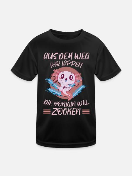 Aus Dem Weg Ihr Lappen der König Will Zocken Gamer - Kinder Funktions-T-Shirt - Schwarz - Vorne
