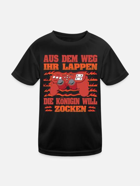 Aus Dem Weg Ihr Lappen der König Will Zocken Gamer - Kinder Funktions-T-Shirt - Schwarz - Vorne
