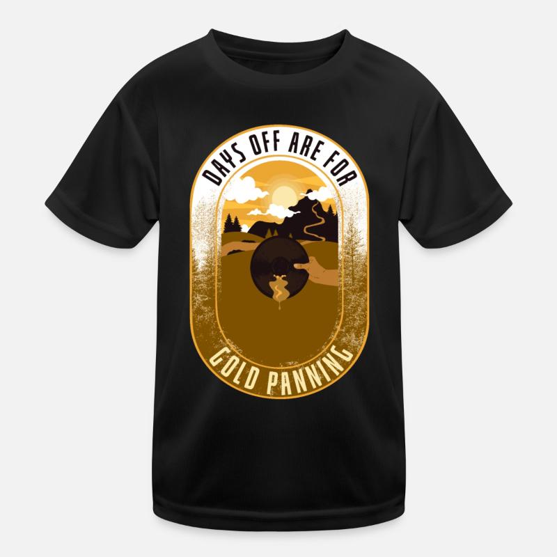 Plaque d’or avec un mineur d’or croisé T-shirt sport Enfant