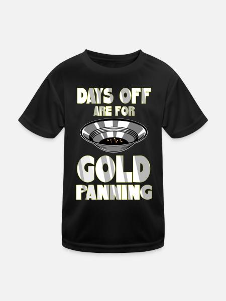 Goldene Plakette Mit Crossing Picke Gold Miner - Kinder Funktions-T-Shirt - Schwarz - Vorne