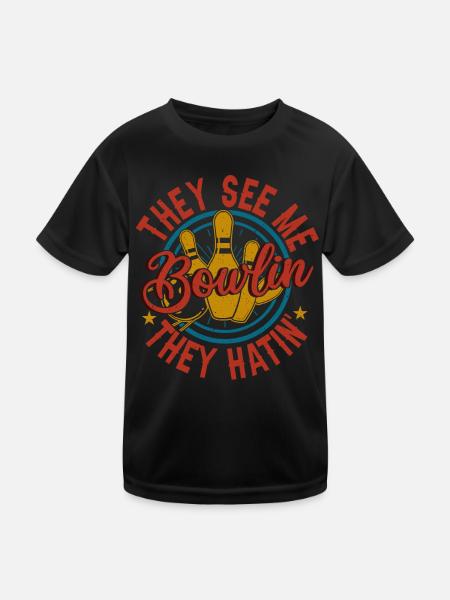 Ils me voient Bowlin ils Hatin Bowling Gift - T-shirt sport Enfant - noir - Devant