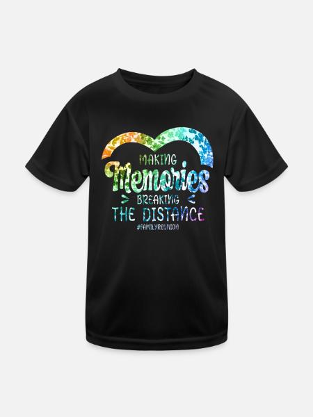 Making Memories Breaking Distance Family Reunion - Kinder Funktions-T-Shirt - Schwarz - Vorne