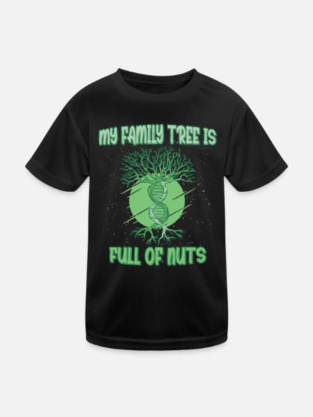 My Family Tree Full Of Nuts Funny Family Tree - Kids Functional T-Shirt - black - Front