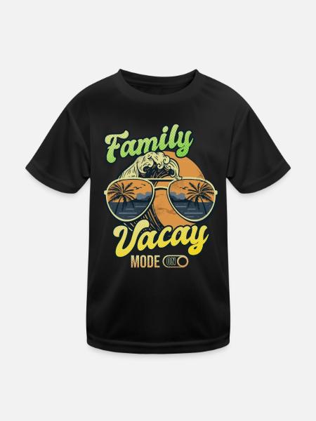 Family Vacay Mode ON | Family Vacation - Kids Functional T-Shirt - black - Front