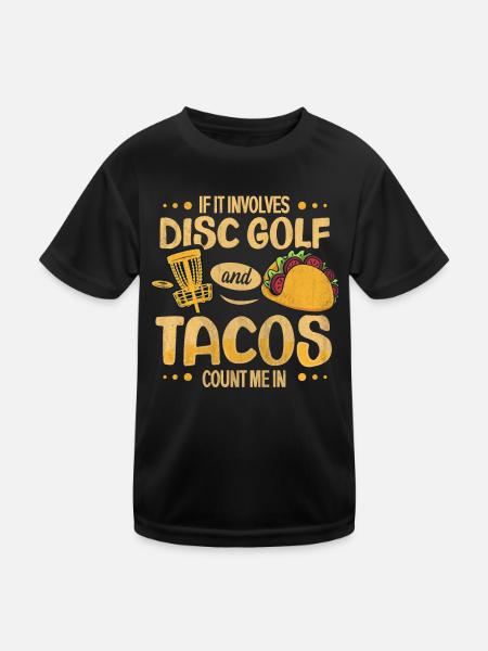 Disc Golf et Tacos - Comptez-moi en frisbee - T-shirt sport Enfant - noir - Devant
