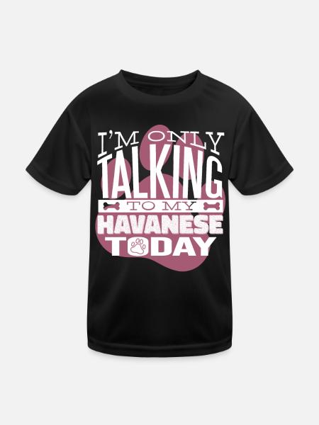 Hundebesitzer Talking to my Havanese - Kinder Funktions-T-Shirt - Schwarz - Vorne