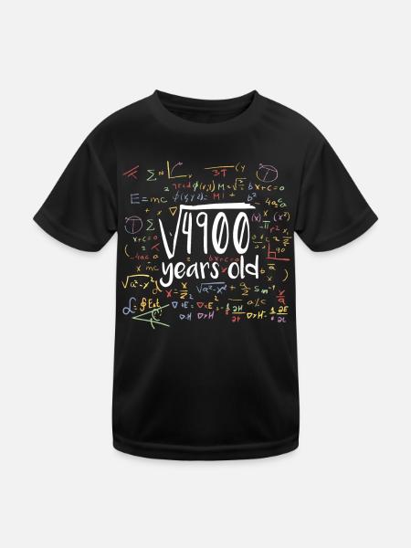 Quadratwurzel von 4900 Mathe Nerd 70. Geburtstag - Kinder Funktions-T-Shirt - Schwarz - Vorne