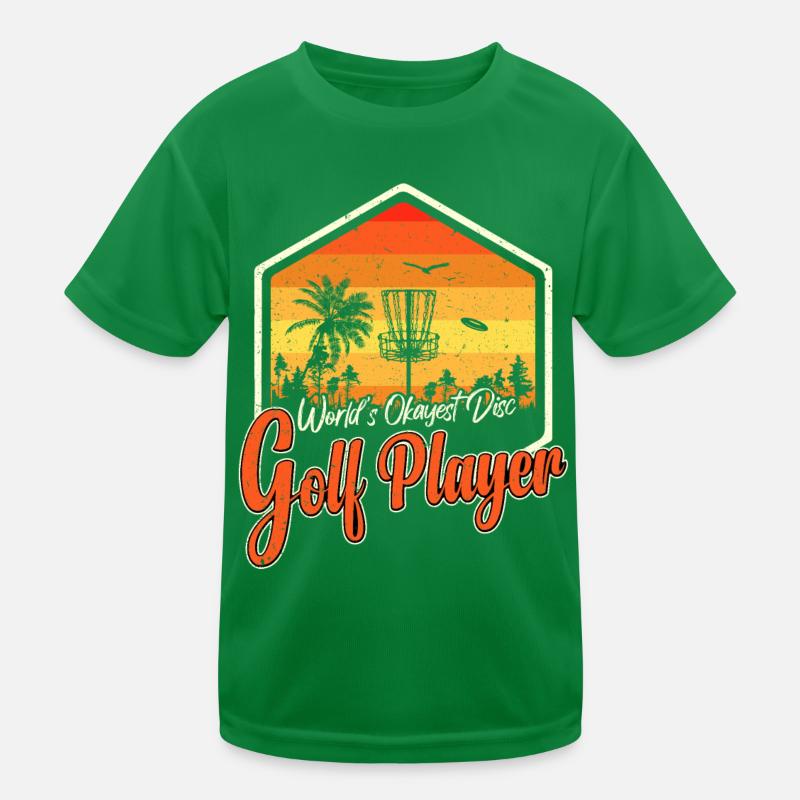 Retro Sunset Worlds Okayest Disc Golf Player Kinder Funktions-T-Shirt
