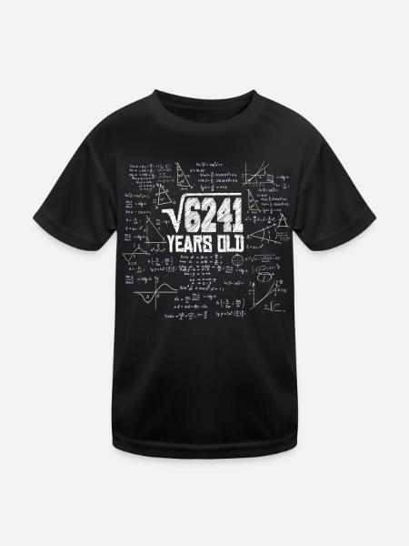 Quadratwurzel von 6241 Mathe Nerd 79. Geburtstag - Kinder Funktions-T-Shirt - Schwarz - Vorne