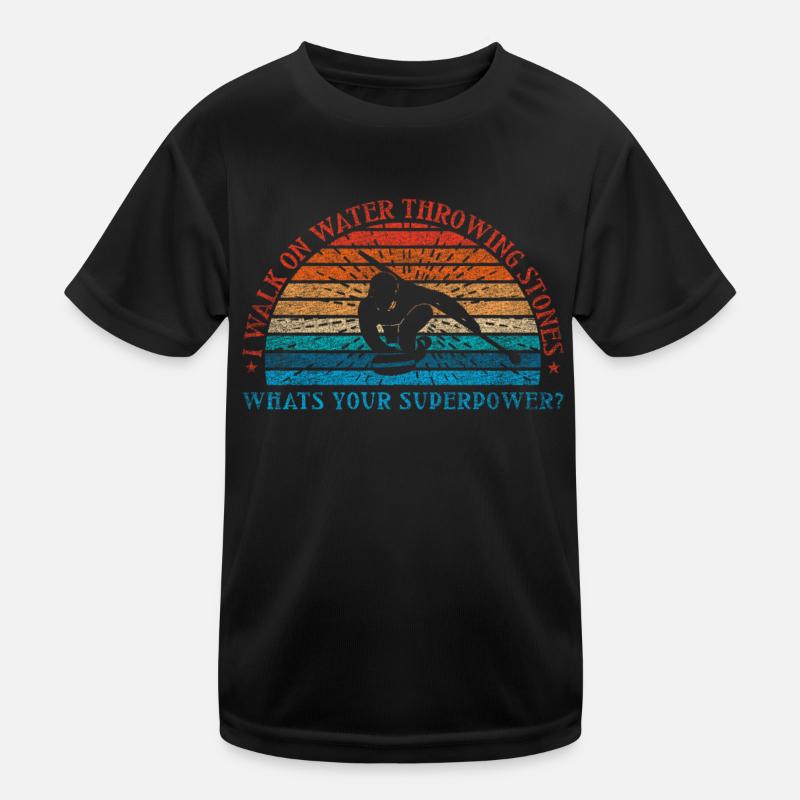 I Walk On Water Sliding Stones Curling Kids Functional T-Shirt