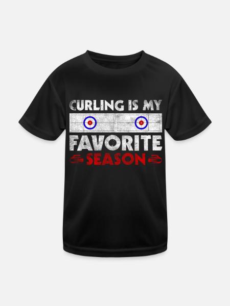 Le curling est toujours une bonne idée Retro Curling Motif - T-shirt sport Enfant - noir - Devant