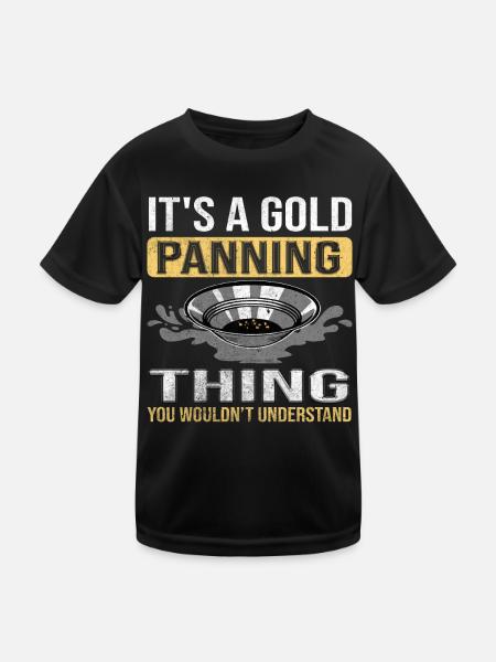 Worlds Okayest Prospector Gold Schürfer - Kinder Funktions-T-Shirt - Schwarz - Vorne