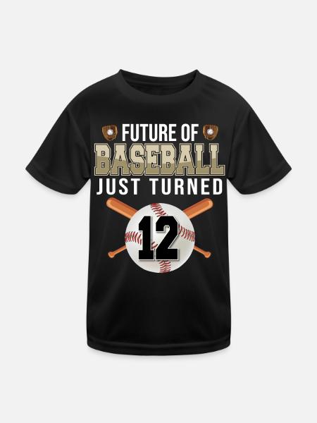Future of Baseball Just Turned 12 | 12.Geburtstag - Kinder Funktions-T-Shirt - Schwarz - Vorne