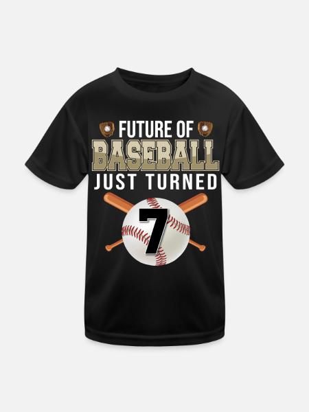 Future of Baseball Just Turned 7 | 7.Geburtstag - Kinder Funktions-T-Shirt - Schwarz - Vorne
