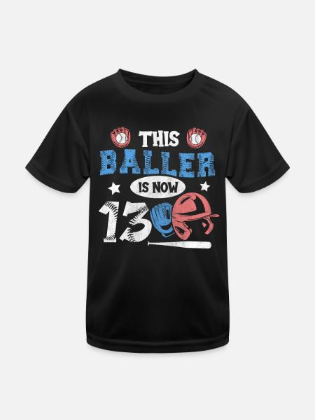 Ce Baller a maintenant 13 ans de baseball 13e anniversaire - T-shirt sport Enfant - noir - Devant