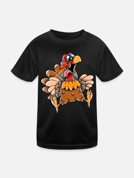 Thanksgiving Funny Turkey Happy Turkey Day - Kinder Funktions-T-Shirt - Schwarz - Vorne