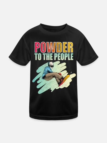 Powder To The People Snowboarding - T-shirt sport Enfant - noir - Devant