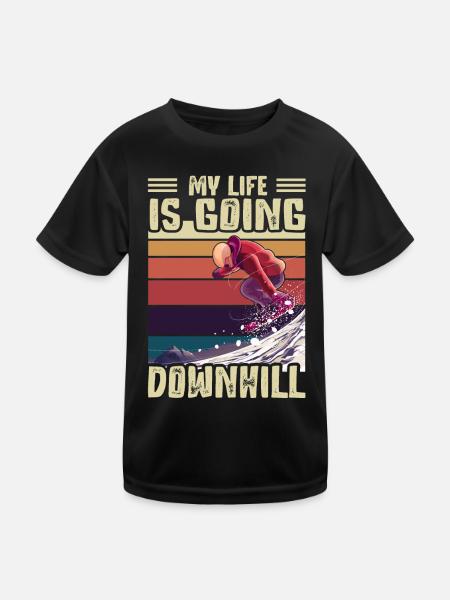Ma vie est en descente Snowboard - T-shirt sport Enfant - noir - Devant