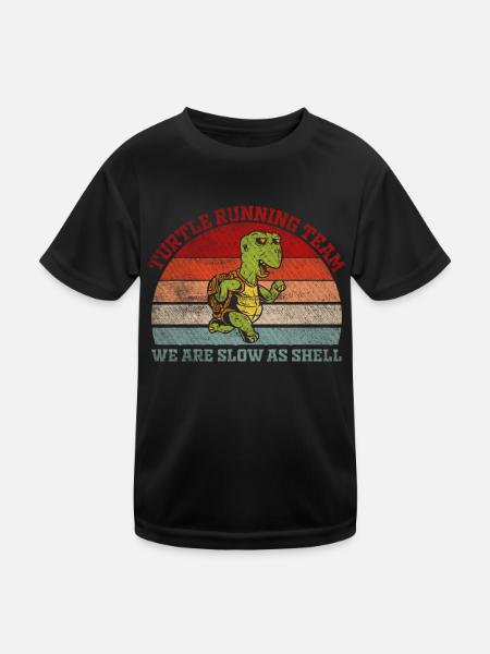 Turtle Running Team - Nous sommes lents comme Shell Running - T-shirt sport Enfant - noir - Devant