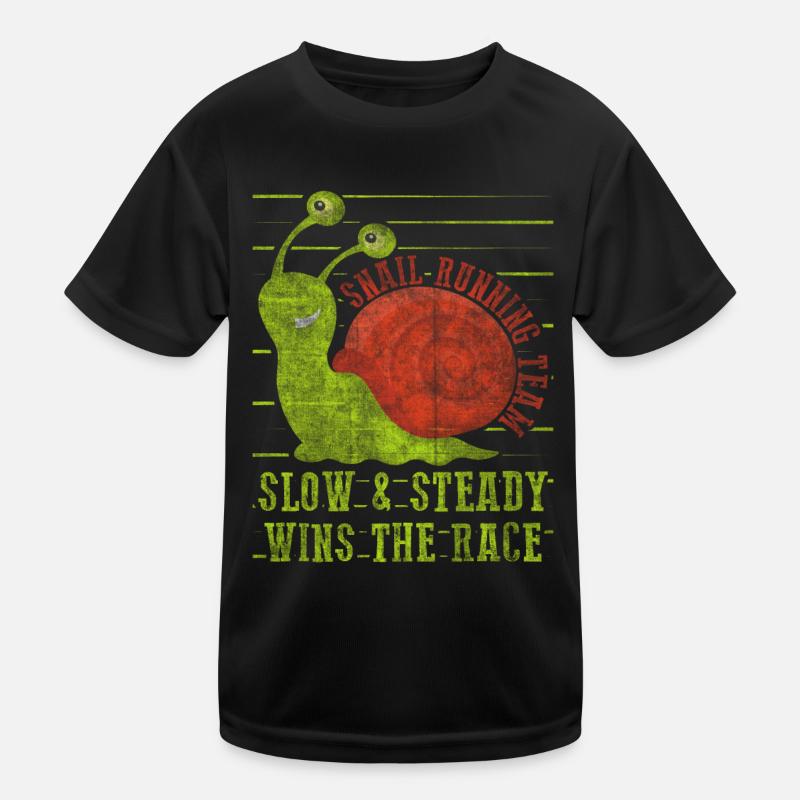 Snail Running Team Funny Snail Runner Kids Functional T-Shirt