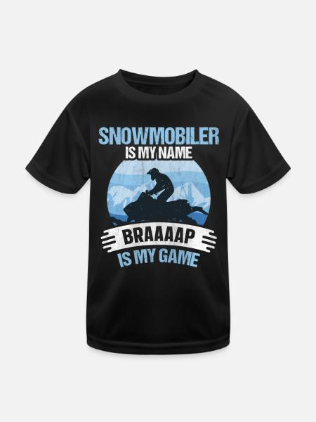 Snowmobile Braaaap est mon jeu Motoneiges - T-shirt sport Enfant - noir - Devant