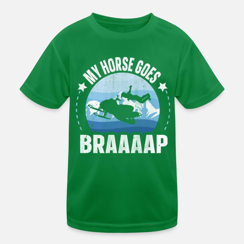 Mon cheval passe aux motoneiges Braaaap T-shirt sport Enfant