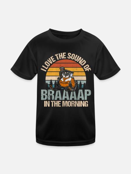 J’aime le son de la motoneige Braaaap - T-shirt sport Enfant - noir - Devant