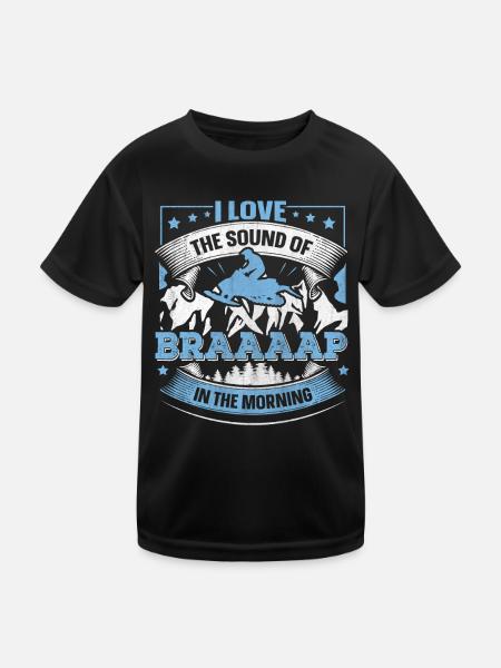 J’aime le son de la motoneige Braaaap - T-shirt sport Enfant - noir - Devant