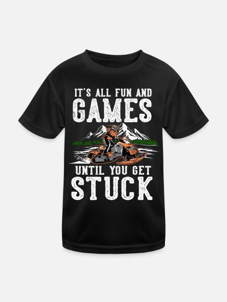 Tout le plaisir et les jeux jusqu’à ce que vous soyez coincé Motoneiges - T-shirt sport Enfant - noir - Devant
