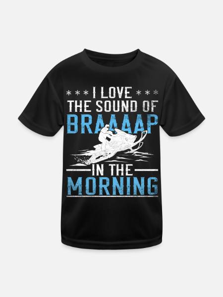 J’aime le son de la motoneige Braaaap - T-shirt sport Enfant - noir - Devant