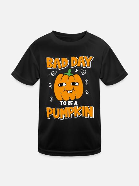 Its A Bad Day To Be A Pumpkin - Kinder Funktions-T-Shirt - Schwarz - Vorne