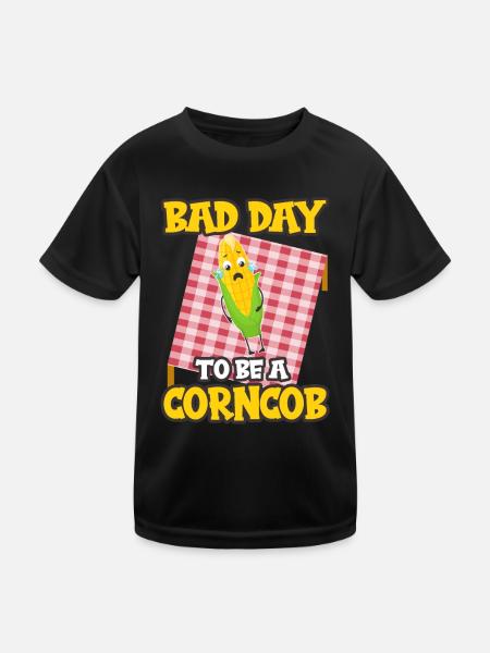 Its A Bad Day To Be A Corncob - Kinder Funktions-T-Shirt - Schwarz - Vorne