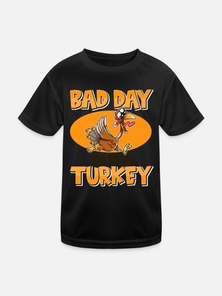 Its A Bad Day To Be A Turkey - Kinder Funktions-T-Shirt - Schwarz - Vorne
