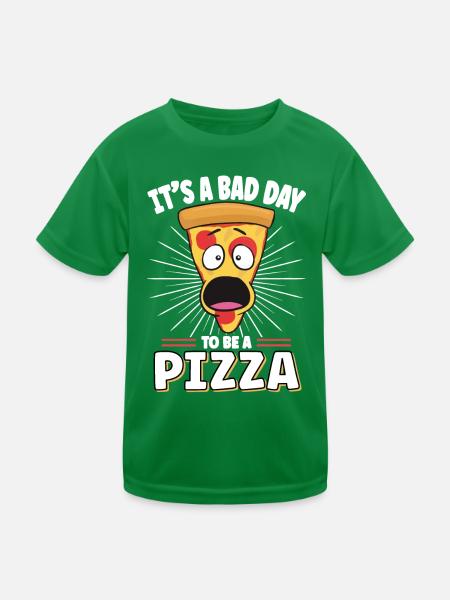 Its A Bad Day To Be A Pizza - Kinder Funktions-T-Shirt - Kelly Green - Vorne