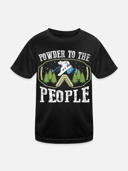 Powder To The People Snowboarding - T-shirt sport Enfant - noir - Devant
