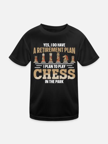 Retirement Plan Play Chess In The Park Schach - Kids Functional T-Shirt - black - Front