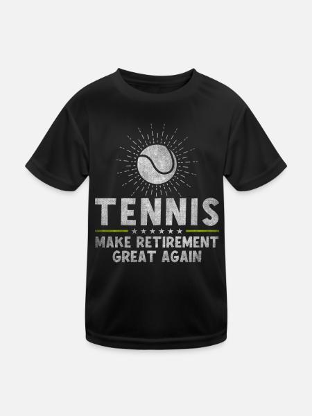 Tennis Make Retirement Great Again Retiree - Kinder Funktions-T-Shirt - Schwarz - Vorne