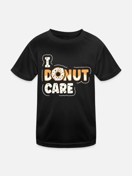 I Donut Care Drôle Donut Lover - T-shirt sport Enfant - noir - Devant