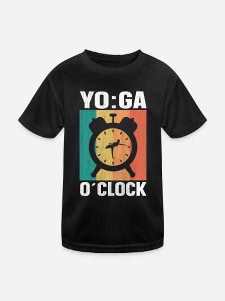 YO:GA O’Clock Yoga - T-shirt sport Enfant - noir - Devant