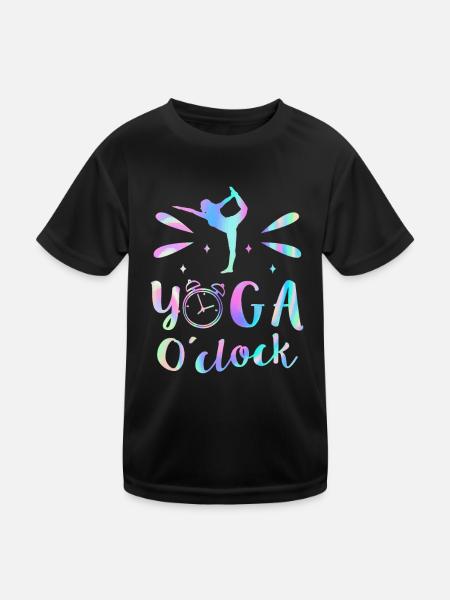 YO:GA O’Clock Yoga - T-shirt sport Enfant - noir - Devant