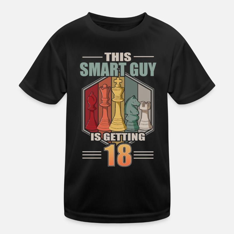 Smart Guy Is Getting 18 Retro Schach 18 Geburtstag Kinder Funktions-T-Shirt