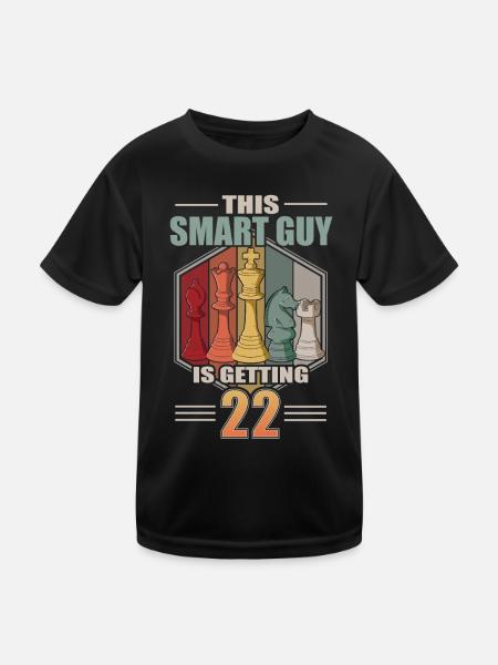 Smart Guy Is Getting 22 Retro Schach 22 Geburtstag - Kinder Funktions-T-Shirt - Schwarz - Vorne