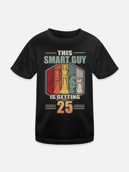 Smart Guy Is Getting 25 Retro Schach 25 Geburtstag - Kinder Funktions-T-Shirt - Schwarz - Vorne