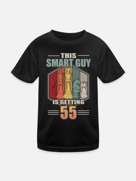 Smart Guy Is Getting 55 Retro Schach 55 Geburtstag - Kinder Funktions-T-Shirt - Schwarz - Vorne