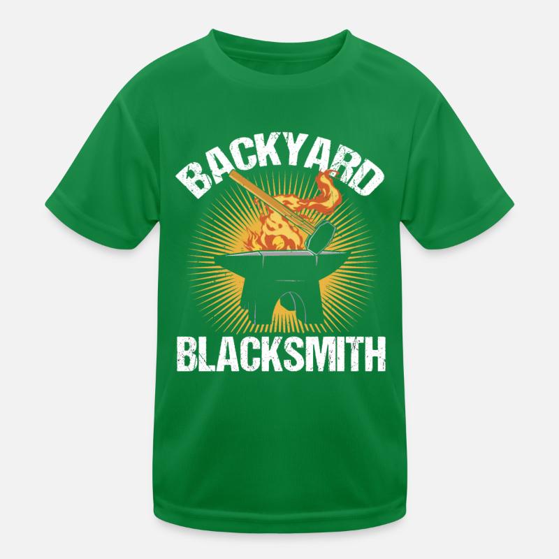 Backyard Blacksmith Anvil Blacksmith Kids Functional T-Shirt