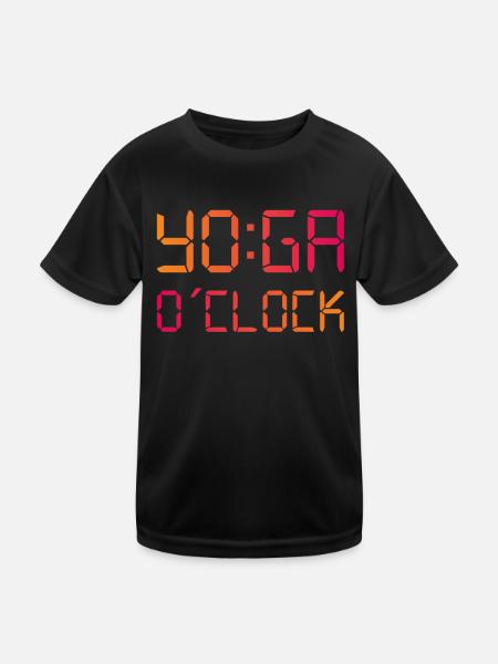 YO:GA O’Clock Yoga - T-shirt sport Enfant - noir - Devant