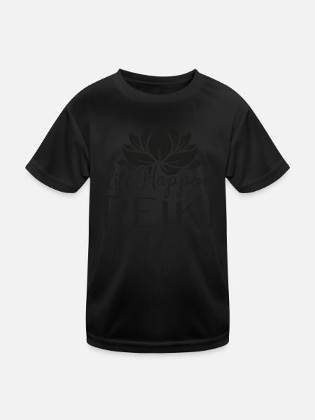 La vie se passe Le Reiki aide le Reiki Lotus - T-shirt sport Enfant - noir - Devant