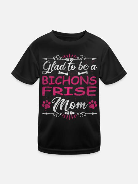 Dog Mom Glad To Be A Bichons Frise Mom - Kids Functional T-Shirt - black - Front