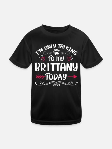 Dog Owner Talking to my Brittany - Kinder Funktions-T-Shirt - Schwarz - Vorne
